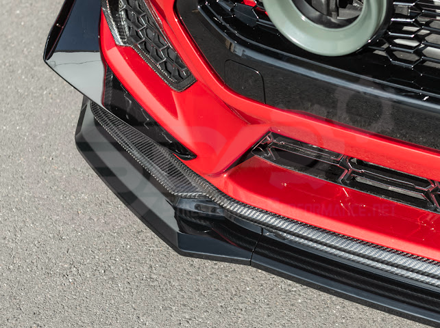 2024-Up Ford Mustang S650 | GTV Style GLOSSY BLACK Add-On Front Lip Splitter Ground Effects